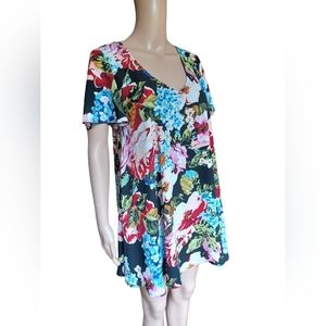 Show Me Your Mumu Womens Short Sleeved Multicolor Short Shift Dress Size Medium